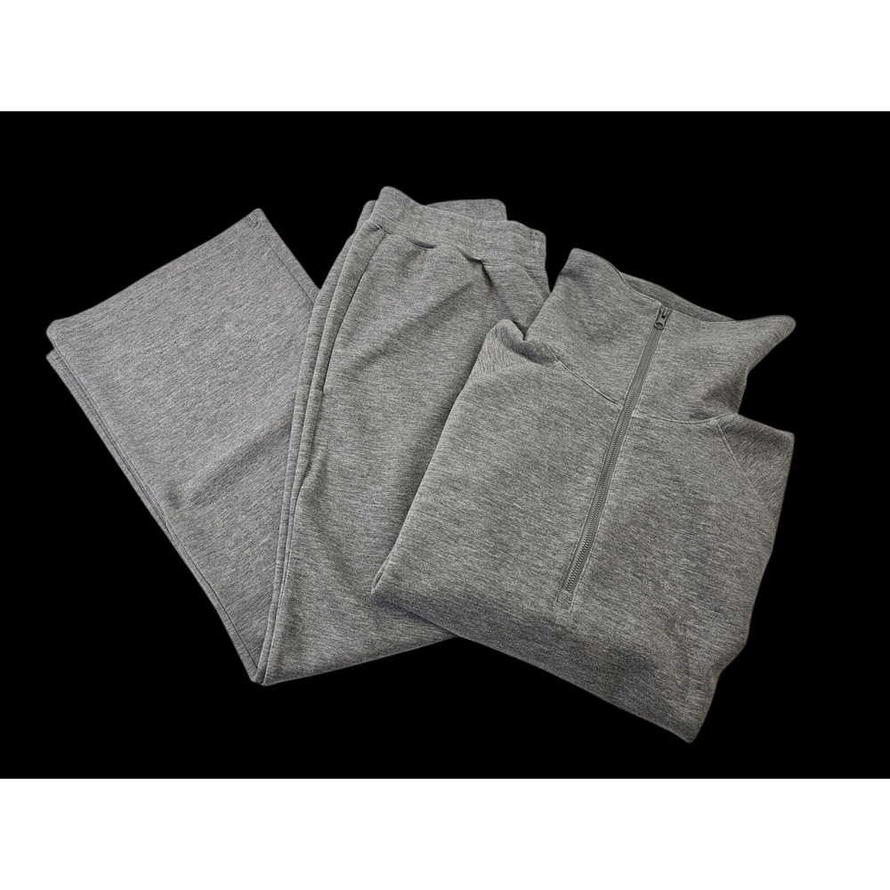 WOMEN'S L Zip Up Funnel Neck Sweatshirt‎ & Wide Leg Casual Sweatpants Outfit EUC